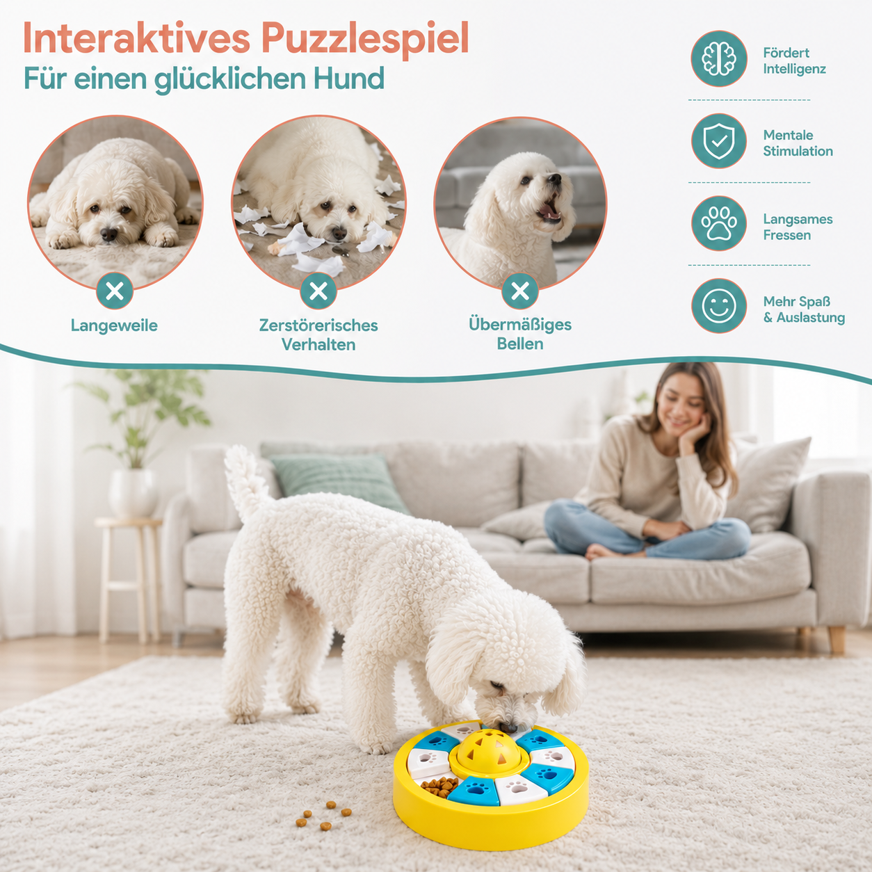 Anti-Schling Puzzle-Schüssel – Spiel, Förderung und langsameres Fressen